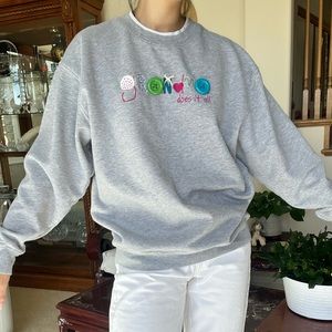 Vintage Gray Embroidered Grandma Sweatshirt
